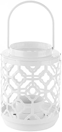 TZINSUN Metal Birdcage Tealight Candle Lantern, Creative Party Home Table Decoration White(White)