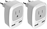 European Travel Plug Adapter 2 Pack, TESSAN