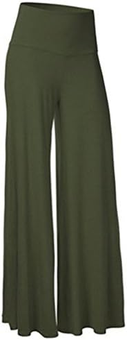 JZOEOEU Women's ArmyGreen Comfy Long Lounge Pants High Waist Palazzo Wide Leg Pants tag Asian 2XL