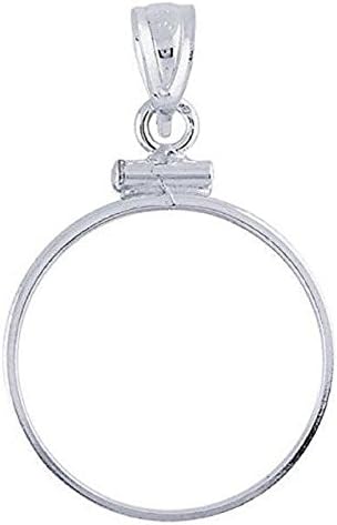 Amazin JewelUS Quarter Bezel Pendant Sterling Silver Coin Bezel Pendant for The US Quarter - Screw Top Design