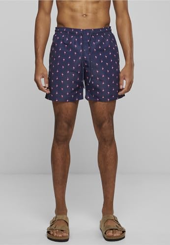 Herren Swim Shorts – Schnelltrocknende Badehose mit Innenslip und Taschen für Strand Pool Urlaub und sportliche Aktivitäten,Flamingo,M