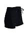 TOB Women's Casual Soft High Waist Drawstring Velvet Shorts Clubwear ,Black,Small