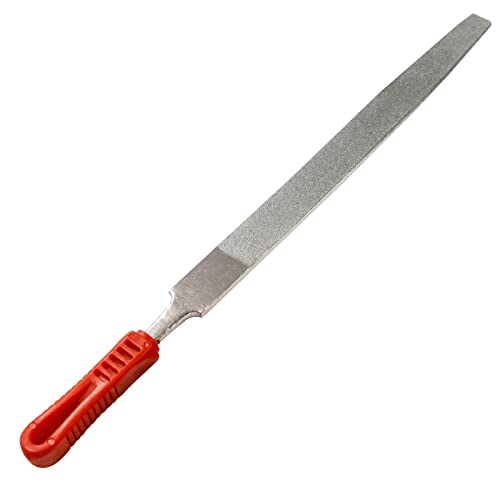 SI FANG Diamond Flat File, 200mm/8-inch Engineering Needle File for Metalwork Sanding, Wood Rasp Metal File Hand Sharpening Tools with Rubbery Handle, Suitable for Jewellery Metal Tile Glass Stone