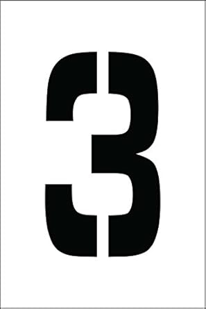 Amazon.com: National Marker Corp. PMC4-3 Stencil, Number 3 ...