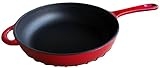 Enameled Cast Iron Fry Pan, Metallic Red (10 inch) - Utopia Kitchen