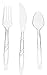 Oaklyn 300 Count Heavy Duty Plastic Cutlery Set Clear | 100 Forks, 100 Spoons, 100 Knives | BPA-Free, Heat-Resistant Disposable Silverware | Premium Plastic Utensils for Parties, Events, and Beyond