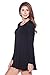 A+D Womens Casual Long Sleeve Jersey Knit Flowy Tunic Dress (Black, Small)