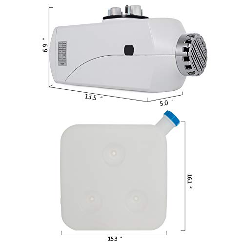 Happybuy 5KW Diesel Air Heater Aluminum Alloy Air Diesel Heater 12V 5KW Diesel Parking Heater Muffler with Digital Switch for RV Motorhome Boat and Trailer - Thumbnail 2
