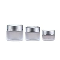 2PCS 20g Clear Glass Refillable Cosmetic Jars Empty Face Cream Lip Balm Storage Container Pot Bottle With White Lids (20g)