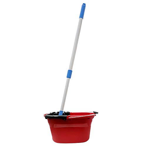 Heavy Duty Spin Mop 4 Gallon Bucket System With Black Wringer Wire
