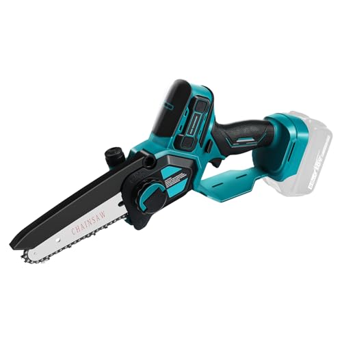 QUPERR Battery Pruning Saw 15 cm Compatible with Makita 18 V Battery, Brushless Mini Battery Chainsaw with Automatic Chain Lubrication for Wood Cutting and Gardening (without Battery and Chain Oil)