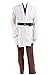 Fancycosplay Jedi Robe Cosplay Costume Set Brown with White Outfit Halloween with Belt and Pocket (XXL)