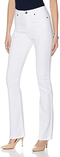 DG2 Diane Gilman Super Stretch Lite Denim Boot-Cut Jean White 14 New 521-366