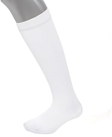Sugar Free Sox Mens Big and Tall Graduated Compression Socks 15-20 mmHg 1 Pair (13-16, White)