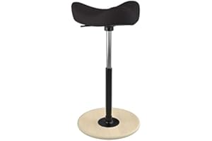 Varier Move Tilting Saddle Stool (Black Revive Fabric with Natural Ash Base)