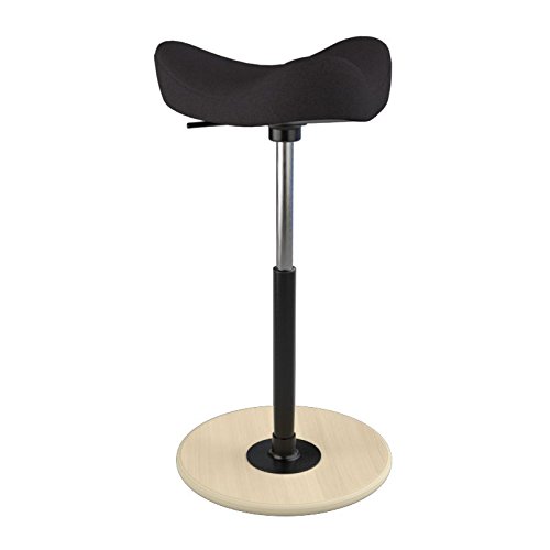 Varier Move Tilting Saddle Stool (Black Revive Fabric with Natural Ash Base) - Thumbnail 4