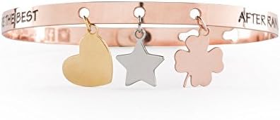 We Positive We+ Friendship Friends Charms Stainless Steel Italian Bracelet Rose Gold with Goldtone and Silvertone FR013