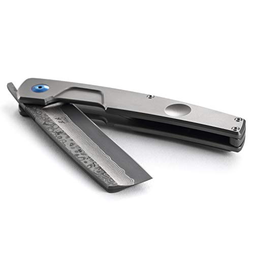 Miki Camping Pocket Folding Japanese Knife,Titanium Handle, Frame Lock