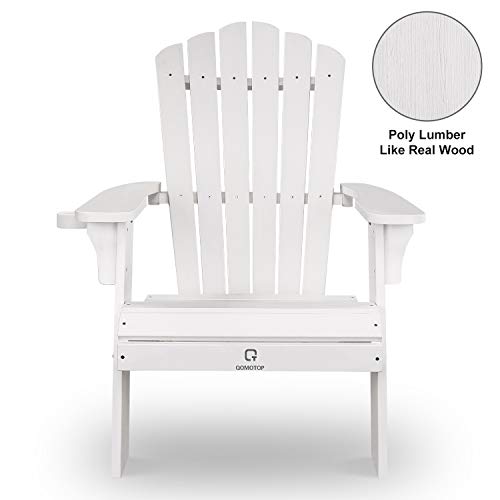 QOMOTOP Modern Patio Adirondack Chair, Fashion Poly Lumber 