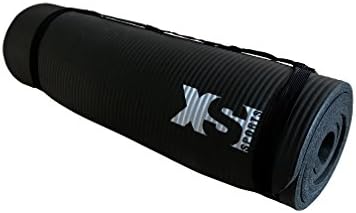 XS Sports Premium Extra Thick NBR Yoga Exercise Mat - Fitness Aerobic Gym Pilates Camping Mat - Non Slip with Carry Strap