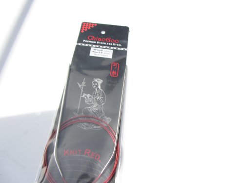 Chiaogoo Stainless Steel Regular Red Circular Knitting Needles: US Size 1.5, 40-Inch Cable (Metric Size 2.50, 100cm Cable)