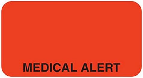 Medical Alert 1-5/8" x 7/8" Fl-Red Label (Roll of 560)