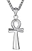 Stainless Steel Coptic Ankh Cross Religious Pendant Necklace, Unisex, 24