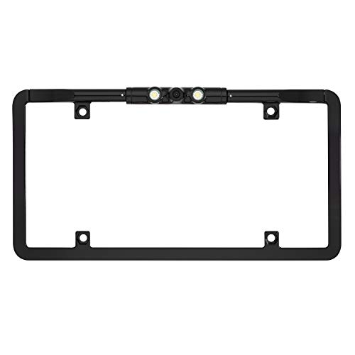 BOYO VTL375LTJ - Ultra Slim Full-Frame License Plate Backup Camera with Active Parking Lines and LED Lights (Black) - Thumbnail 3