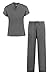 MediFit Men's Basic Solid Two Piece Medical Top & Pants Scrub Set(MENSET-MED,DGY-M)