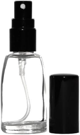 Riverrun Perfume/Cologne Atomizer, Glass Bottle, Black Sprayer 1/3 oz 10ml (Set of 6)