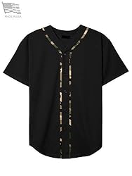 Hat and Beyond Mens Baseball Button Down Jersey