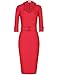 MUXXN Women's 1950s 3/4 Sleeve Elegant Bodycon Lapel Cocktail Pencil Dress