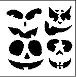 Pumpkin Face Decals Halloween Decorations Pumpkin Stickers Item #6 13" X 13" Sheet