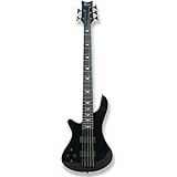 Black Left-handed 5 String Electric Bass, Bolt-on Maple Neck, Poplar Body