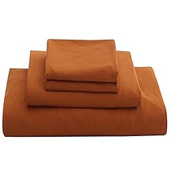 VClife Sheet Sets Full Size, Solid Caramel Pumpkin