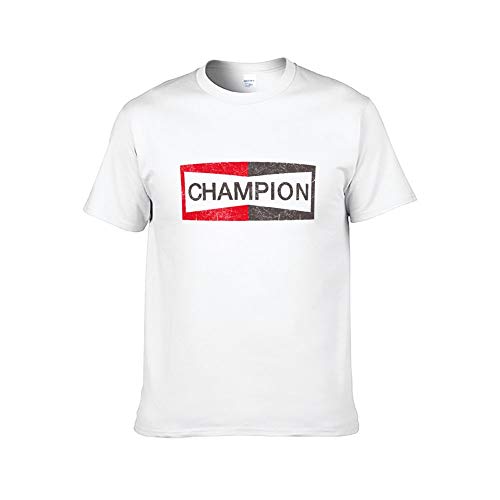 Champion Brad Pitt O-Neck Athletic T-Shirts Pure Cotton Shirt Summer Men Short Sleeve Shirt Men's Classic Solid Soft Stretch White