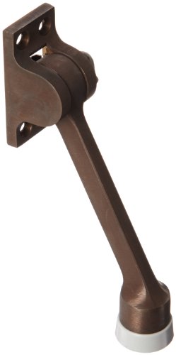 Rockwood 461L.10B Bronze Kick Down Door Stop, #8 X 3/4" OH SMS Fastener, 4-5/8" Projection, 2-1/4" Base Width x 1-1/4" Base Length, Satin Oxidized Oil Rubbed Finish