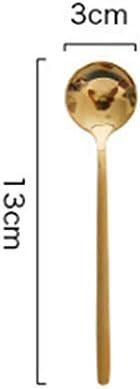 2pcs 13cm/17cm Colourful Spoons Soup Spoon Long Handle Gold Spoon Set for Ice Cream Coffee Tableware Spoons Gold 13CM