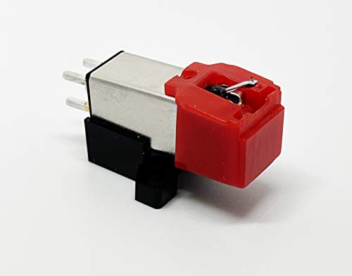 Cartridge, conical Red Stylus, needle for Technics SL-1200, SL-1210, SL-1600, SL-1610, SL-1700, SL-235, SL-23A, SL-B2, SL-B202, SL-B205, SL-B3