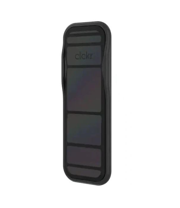 Photo 1 of CLCKR Cell Phone Stand Phone Grip Compatible with Apple, Samsung, LG, Motorola, OnePlus Phones - Reflective Black