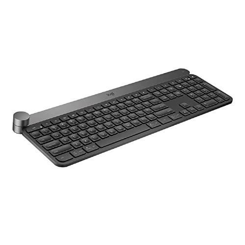 Logitech Craft Advanced Wireless Keyboard with Creative Input Dial and Backlit Keys, Dark Grey and Aluminum