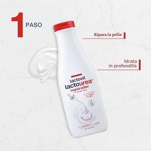 - Lactourea, idratante e nutriente, pelle forte e giovane, consistenza cremosa e leggera, con proteine di calcio, per pelli molto secche o extra secche - 750 ml