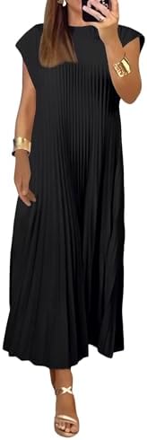 jumper and pleated bottom dress Women's Solid Color Long Sleeve Jumper & Pleated Bottom Dress,Fashion  Sweatshirt Top and Flowy Maxi Dresses at Amazon Women's Clothing store