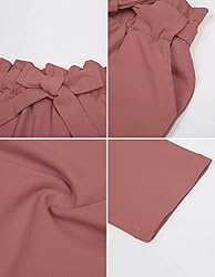 Women's Red Cropped Pants High Waist Comfy Dress