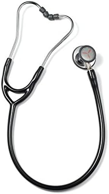ERKA Finesse 2 Stethoscope | Switchable Dual-Head Convex Membranes And Dual Channel Tubing For Each Ear | Perfect For Cardiology And Pediatric Use | Lightweight With Case Included | Black