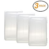 Emraw Organized Pencil Box - Clear Multipurpose Utility Box, Pencil Box for Girls and Boys Pencils Box to Store pens and Pencils, Durable Plastic Box Pencil Box Clear School Art Supplies (3-Pack)