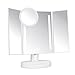 KEDSUM LED Lighted Makeup Mirror, Travel Vanity Mirror with Lights, Lighted Tabletop Mirror with Detachable 5X Magnification Spot Mirror, 180°Adjustable Touch Screen,Batteries or USB Charging