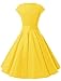 Dressystar DS1956 Women Vintage 1950s Retro Rockabilly Prom Dresses Cap-Sleeve XXXL Yellow