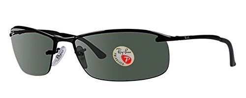 Ray-Ban Men's RB3183 Sunglasses (Shiny Black Frame Polarized Solid Black Lens, Shiny Black Frame Polarized Solid Black Lens)