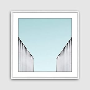 Framed Canvas Wall Art Geometric Building Canvas Prints Home Artwork Decoration for Living Room,Bedroom - 16x16 inches